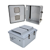 14x12x06 Polycarbonate Weatherproof NEMA 3R Enclosure,Modified Base DIN Rail Mount Vented Dark Gray的图片
